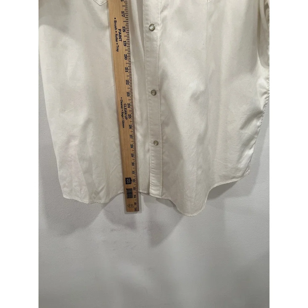 Banana Republic Shirt Pearl Snap Button Down Mens XL White Western Slim Fit